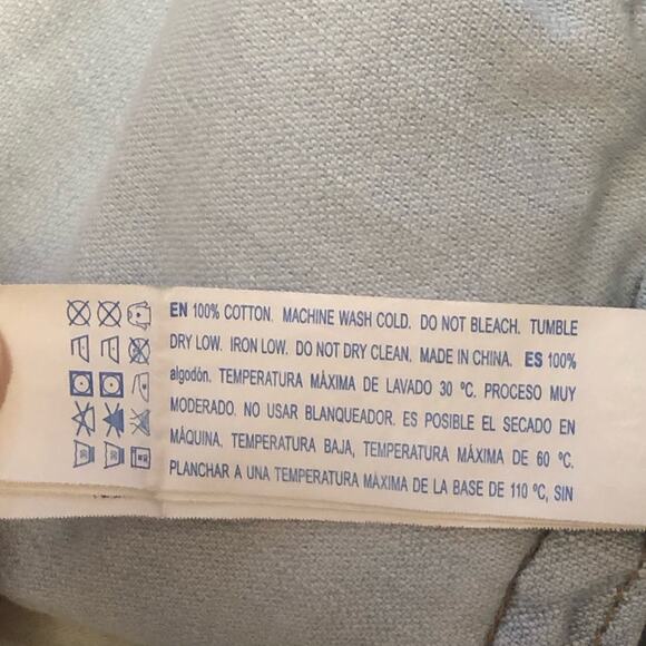 Forever 21 F21 Blue White Light Wash Distressed Jean Jacket Size Small - Picture 10 of 14